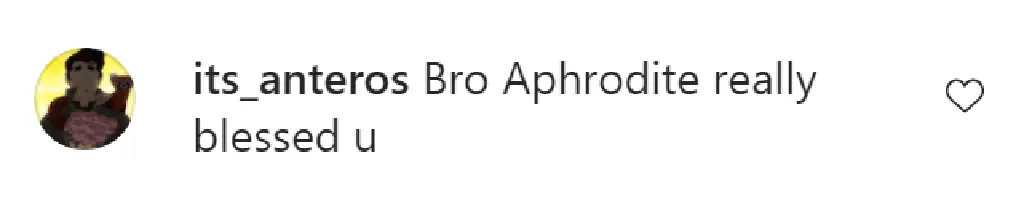 An Instagram comment. 