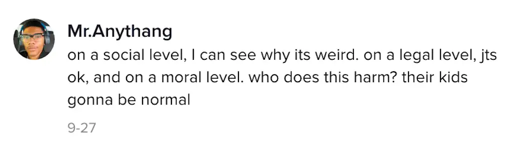 A TikTok comment.