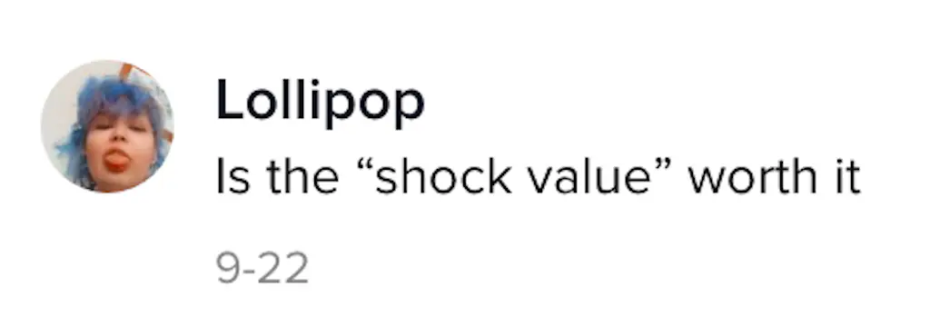 A TikTok comment.