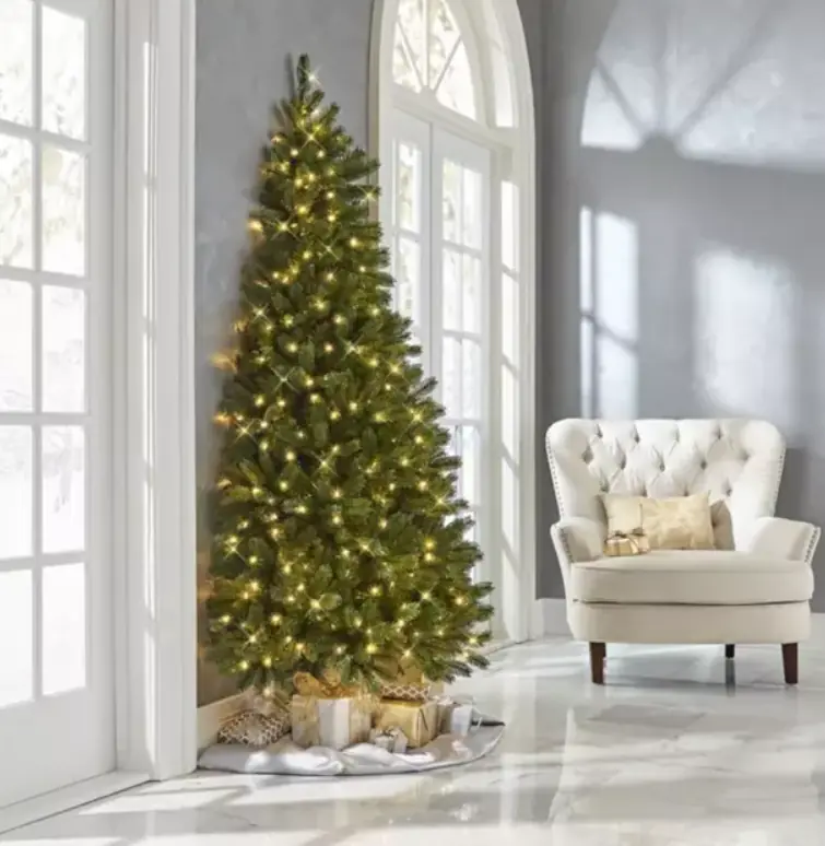 A half Christmas tree. 