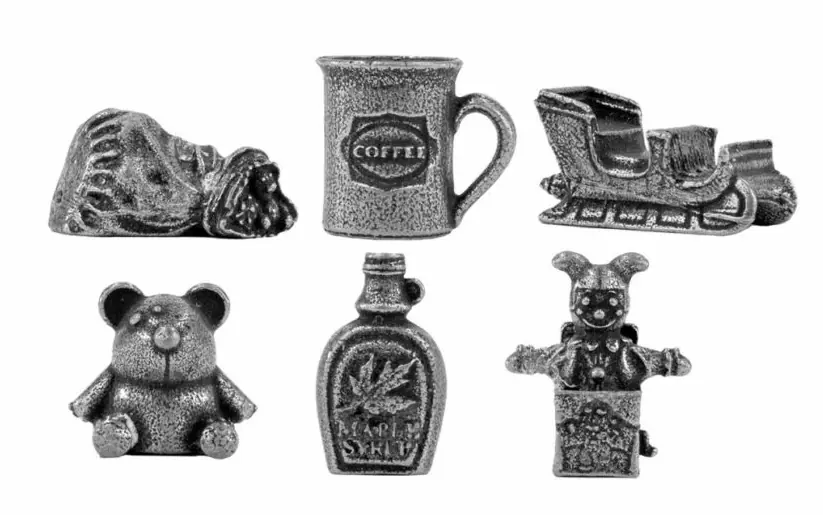 Elf Monopoly pieces.