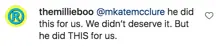 One fan felt unworthy, writing: 
