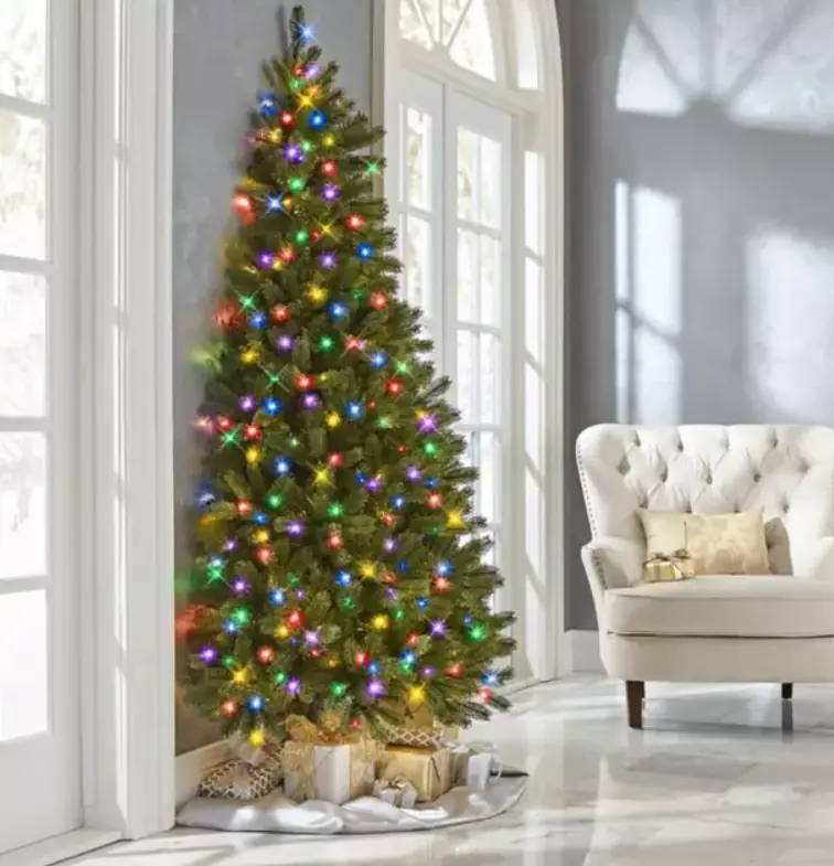 A half Christmas tree. 