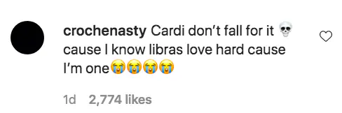 An Instagram comment.