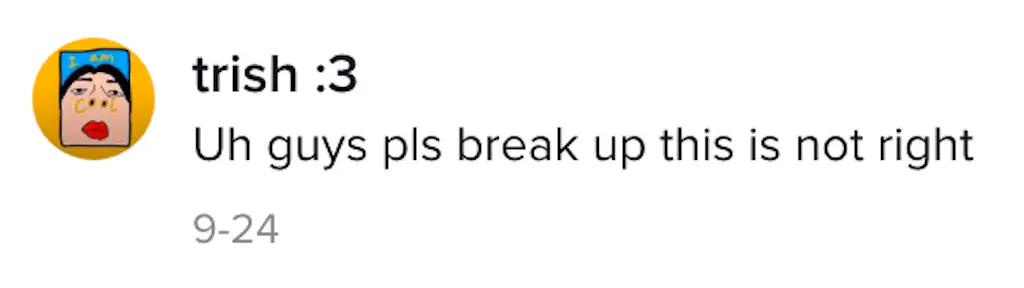 A TikTok comment.