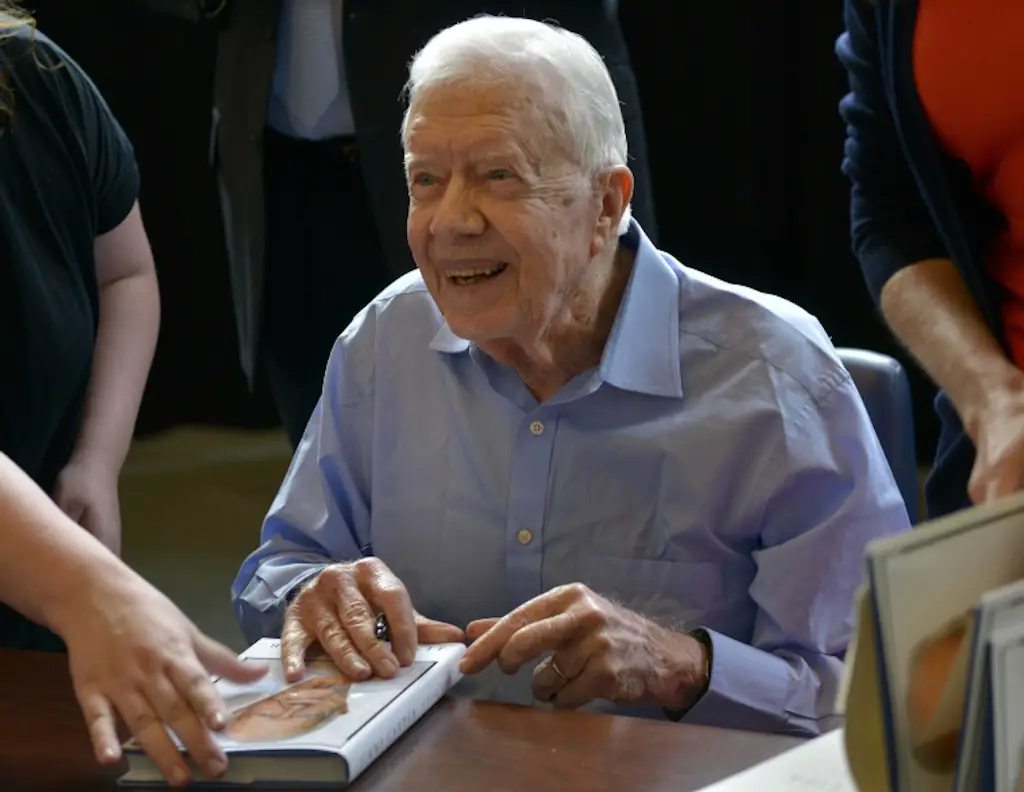 Jimmy Carter at a book signing.