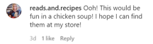 A comment on Instagram