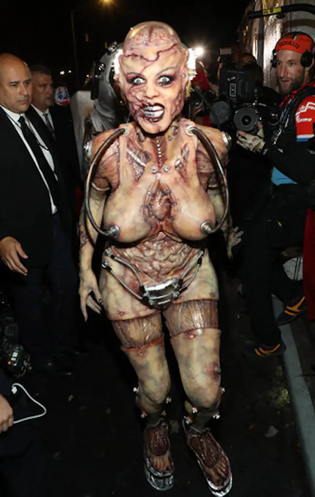 Heidi Klum dressed as an alien for Halloween.