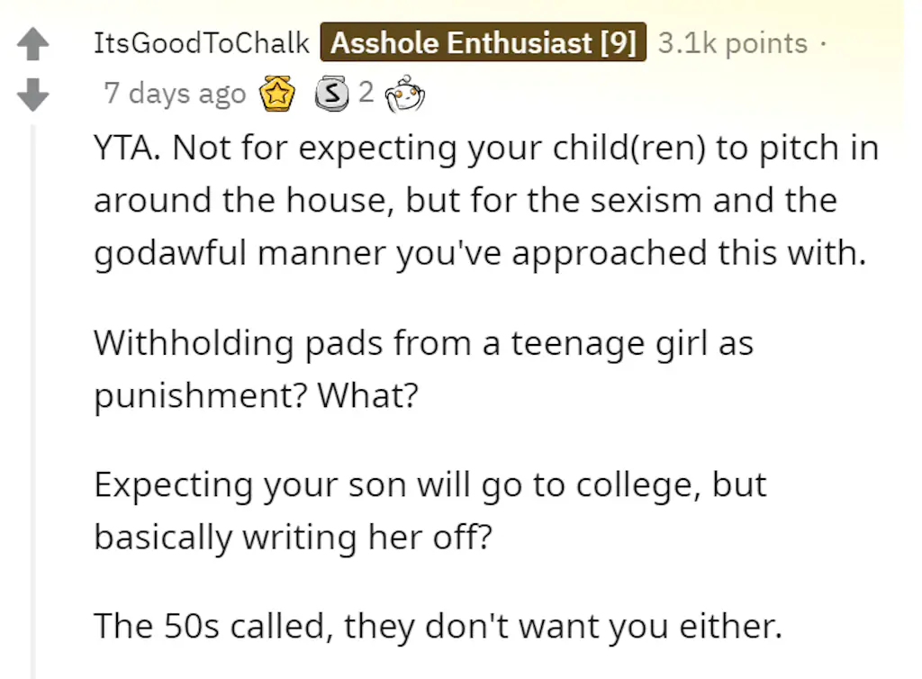 A Reddit comment. 