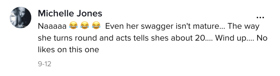 A TikTok comment.