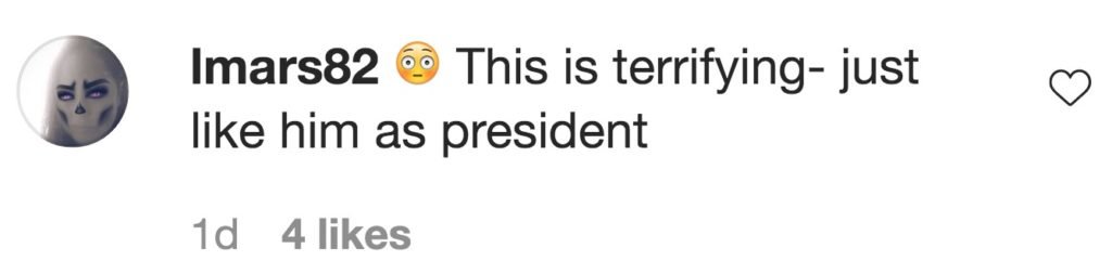 Instagram comments on Courtney Stodden's post calling for people to vote. 
