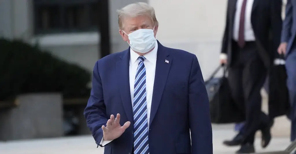 Donald Trump wearing a mask.