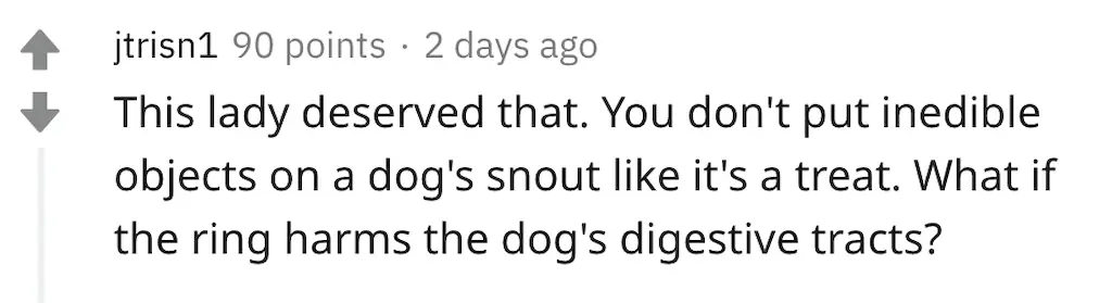 An image of a Reddit comment. 