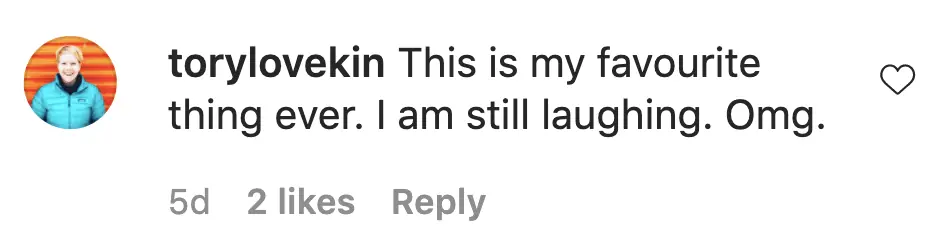 An Instagram comment. 