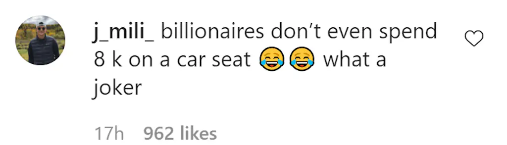 An Instagram comment.