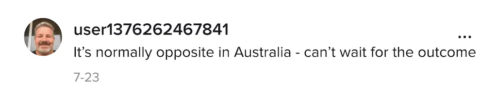 A TikTok comment. 