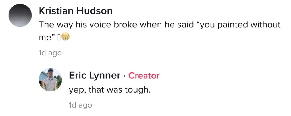 A TikTok comments about boy's reaction to his decorated bedroom. 
