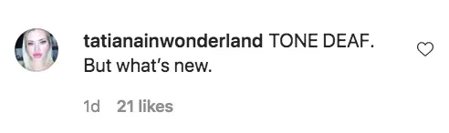 An Instagram comment.