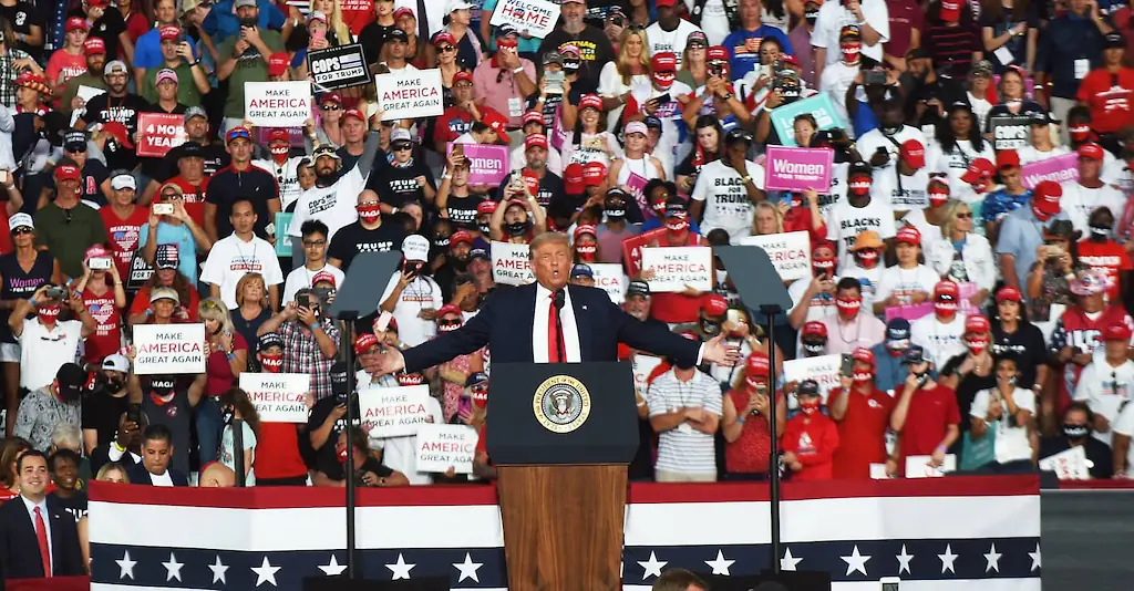An image of Trump's presidential rally. 