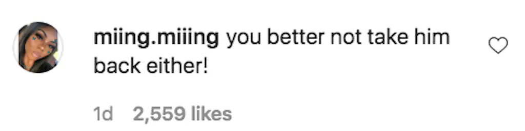 An Instagram comment.