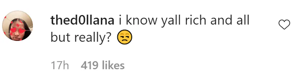 An Instagram comment.