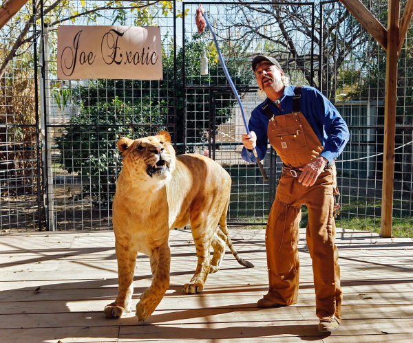 Joe Exotic and a tiger.