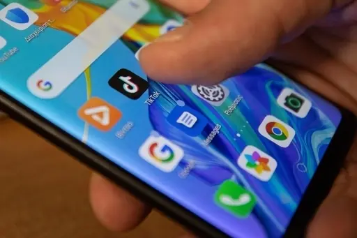 TikTok closeup logo displayed on a phone screen.