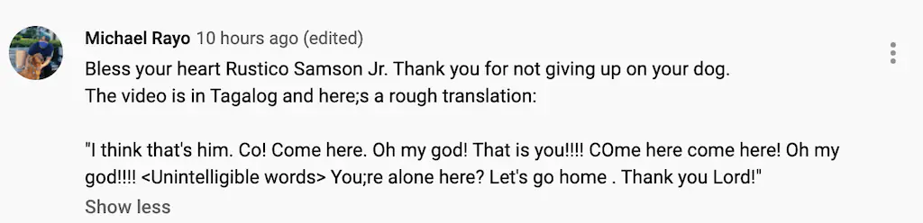 A YouTube comment. 