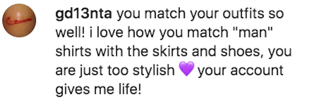 Instagram comment