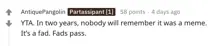 A Reddit comment.
