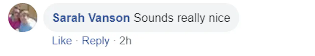 Positive comment about mayo, from Facebook