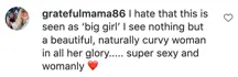 An image of an Instagram comment. 