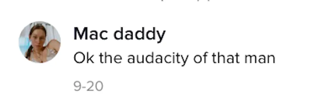 A TikTok comment.