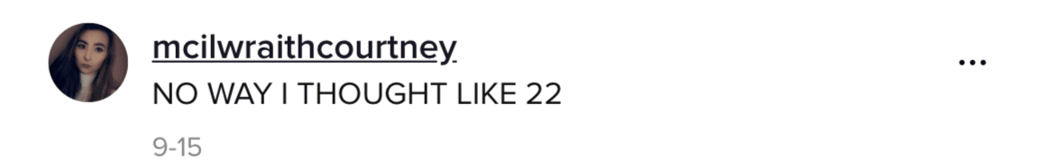 A TikTok comment.