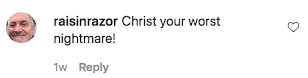 An Instagram comment.