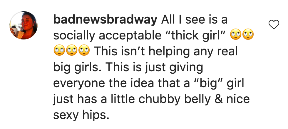 An Instagram comment. 