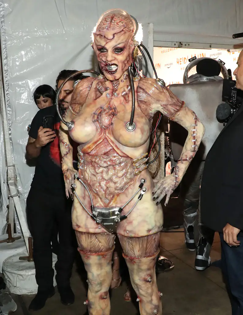 Heidi Klum is seen arriving for Heidi Klum's 20th Annual Halloween Party at Cathedrale Restaurant