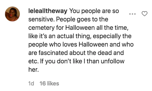 An Instagram comment.