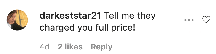 An Instagram comment. 