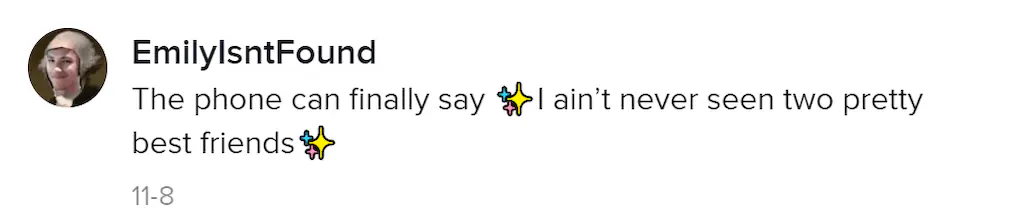 A TikTok comment