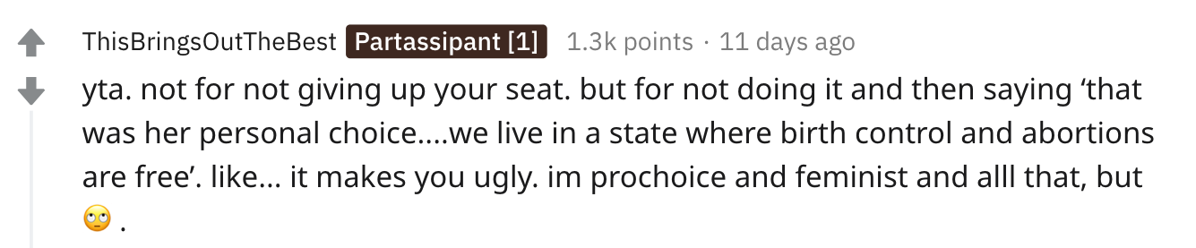 A Reddit comment.