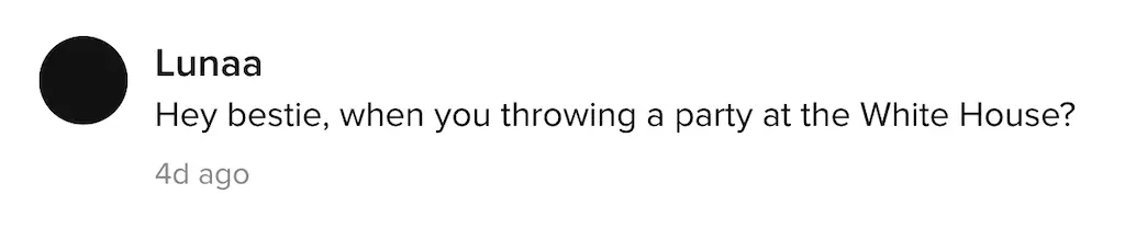 A TikTok comment.