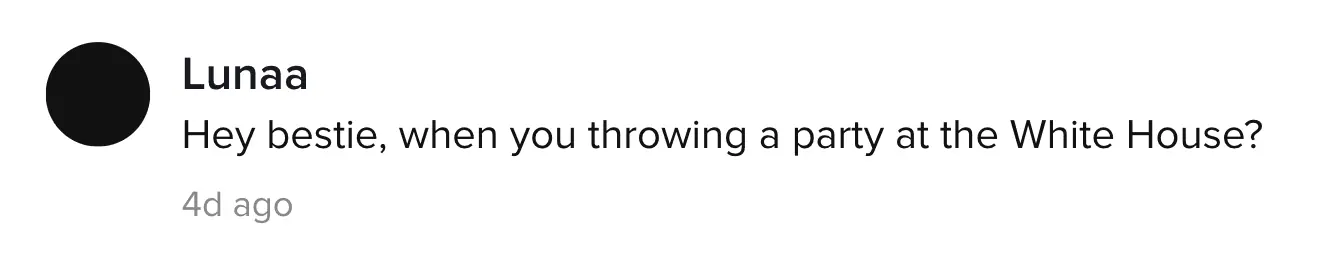 A TikTok comment.