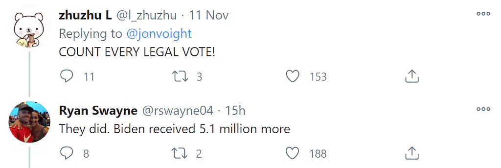 A Twitter comment.