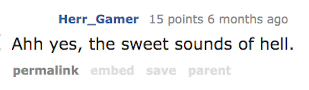 A Reddit comment.