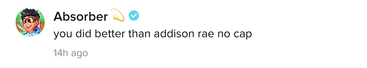 A TikTok comment.
