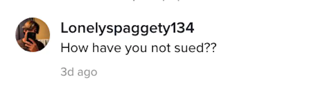A TikTok comment.