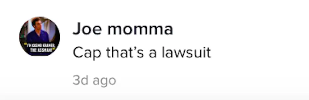 A TikTok comment.