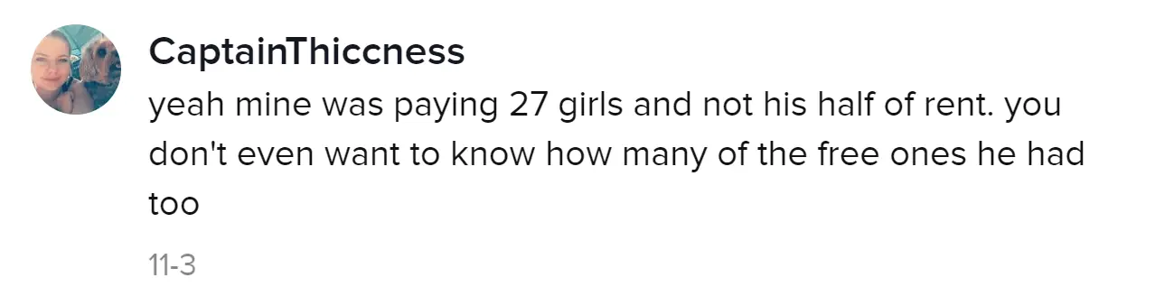 An image of a TikTok comment. 