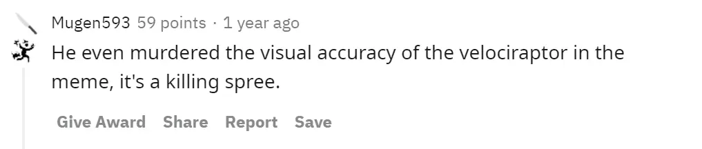 A Reddit comment.